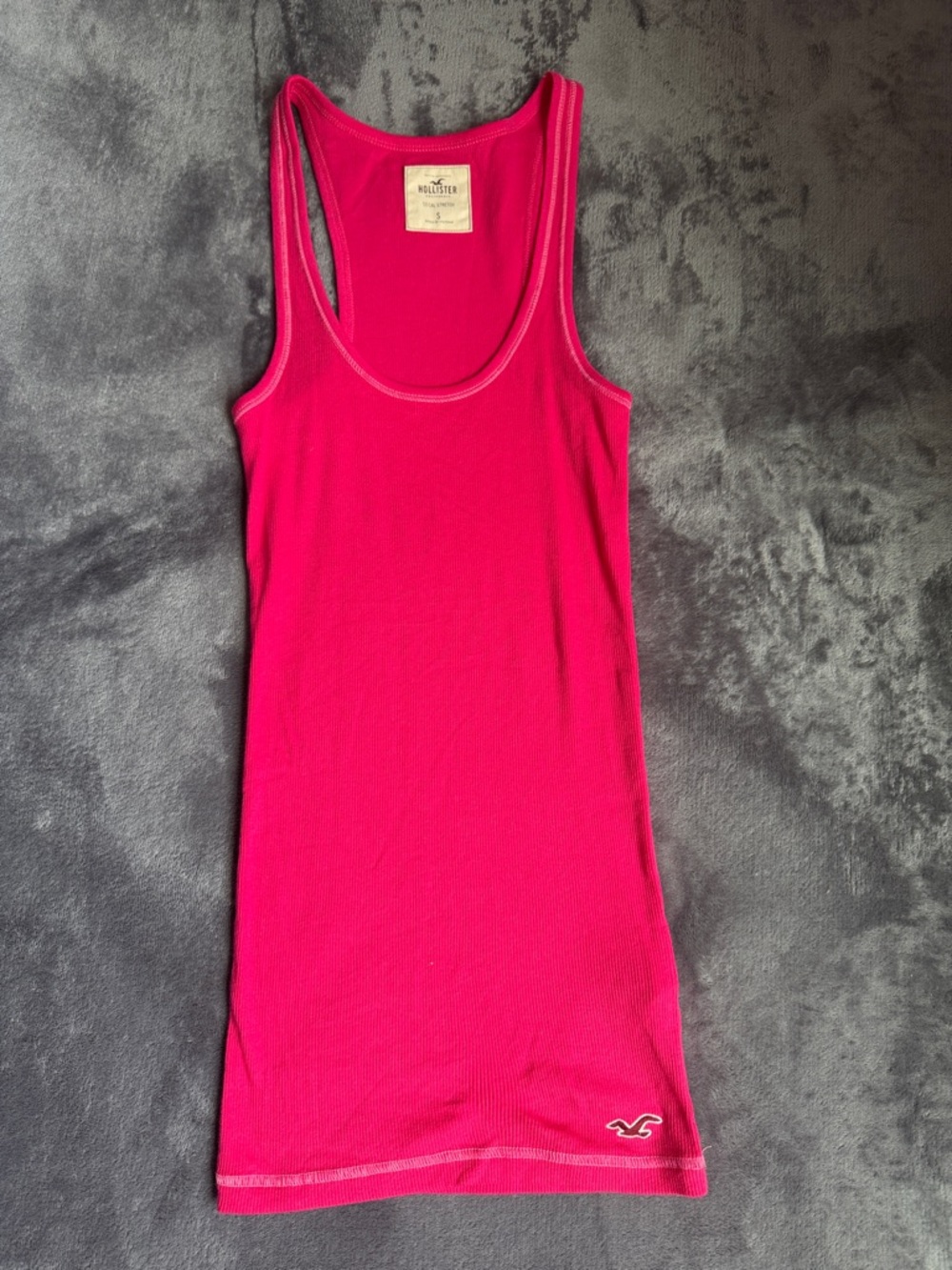 Hollister Bright Pink Ribbed Tank Top